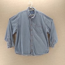 Port And Company Denim Shirt - Men's Long Sleeve Button Down Denim Shirt Size XL
