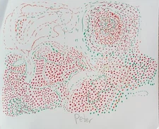 Original 14 by 17 inch Bristol Paper Painting Dot Markers all around