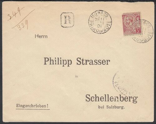 Monaco 1901- Cover to Schellenberg (Germany)..............(VG) MV-9989 - Picture 1 of 2