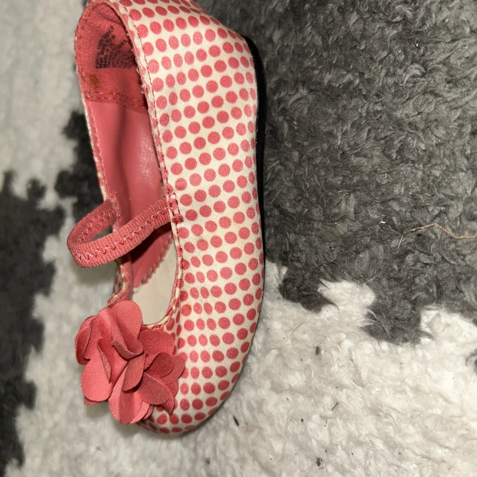 Zapatos Coral Rosa Niño Talla 4 Flor Slip On Teeny Toes Colección Lela Rose Foto 3 de 4