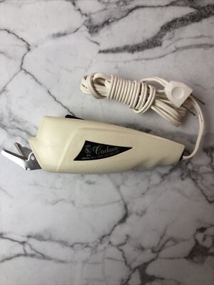Vintage CADAUX L-1225 White Automatic Electric Scissors Sewing Craft Tested