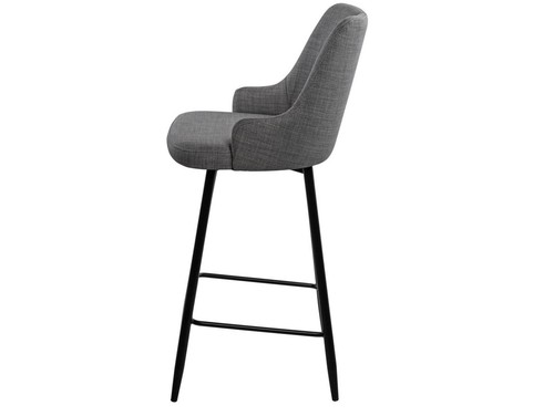 Barhocker Barstuhl Stuhl Schalenstuhl Sessel DOMIO Sitz Webstoff grau Barmöbel - Bild 3 von 6