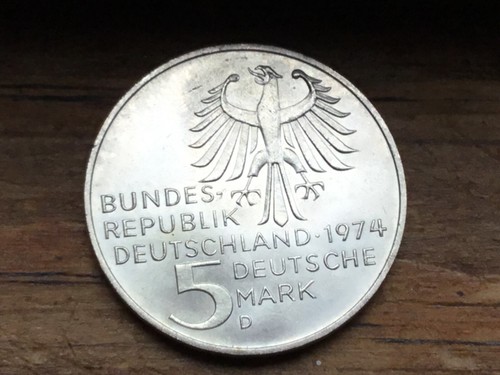 5 Mark Silver 1974D Commemorative 1724 KANT 28 UNC STAMP Germany 1940’s - Picture 3 of 5