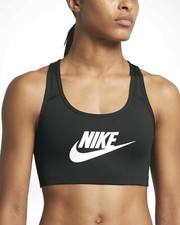 NOWY NIKE [M] Damski bez wyściełany biustonosz sportowy do jogi / pickleball - czarny CN5262-010