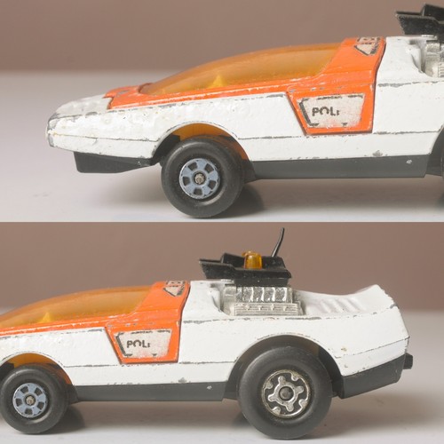 2x Matchbox Speed Kings, Police, Bandolero, 350 SLC Mercedes, '72 '74, Playworn - Bild 8 von 23