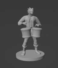 Male Dragonborn Bard with Bongos 28mm Scale DND D D Tabletop Miniature