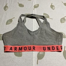 Women's Under Armour Cross-Back Fitted Gray/Pink Size Medium. U