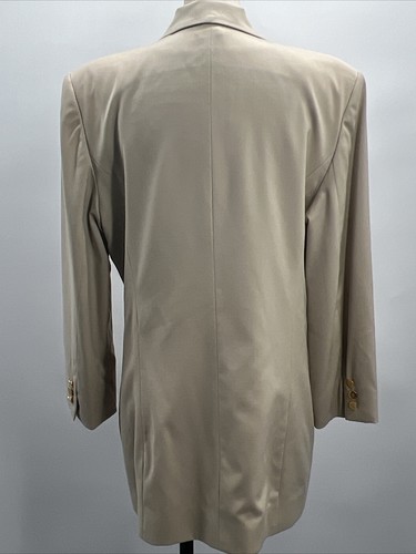 BURBERRYS of LONDON Women's Beige Wool Double-Breasted Blazer Gold Buttons Sz 8 - Picture 12 of 24