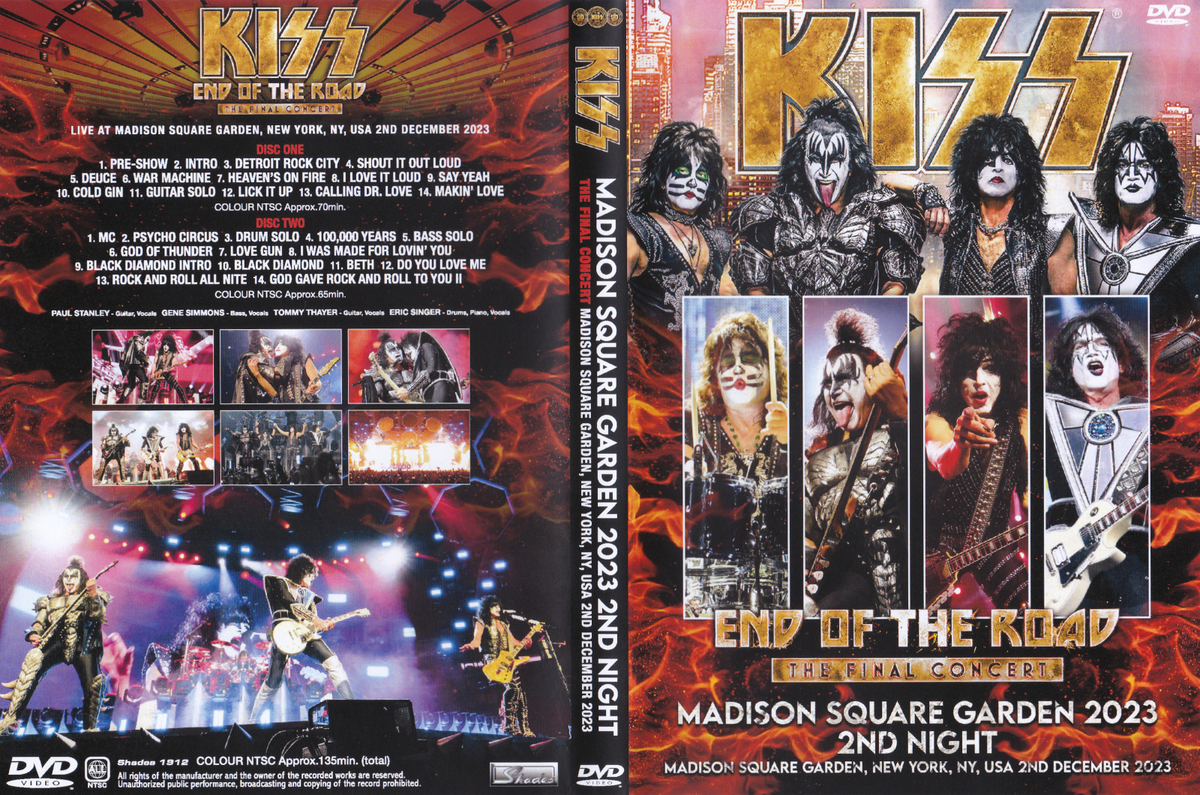 KISS NEW YORK MSG 12-02-2023 THE FINAL CONCERT (2 DVDS)!!!AC/DC PETER CRISS OZZY KISS NEW YORK MSG 12-02-2023 THE FINAL CONCERT (2 DVDS)!!!AC/DC PETER CRISS OZZY