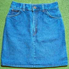 Vintage 70s Levis Orange Tab Womens Size 9 Dark Wash Denim Skirt 96554-0216