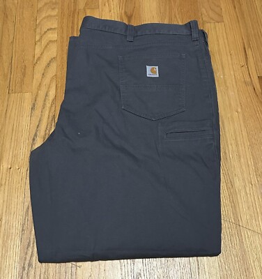 Carhartt Mens Rugged Flex Relax-Fit Canvas 5-Pocket Work Pant Gray 54X32