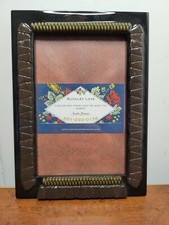 Handmade Picture Frame 4x6 Wood Frame With Beads Coated In Resin Brown Gold