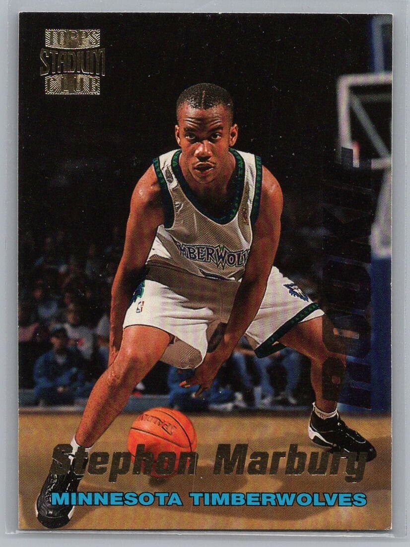 Stephon Marbury #R4 Basketball Cards 1996 Stadium Club Rookies trading card — raw and PSA graded price guide