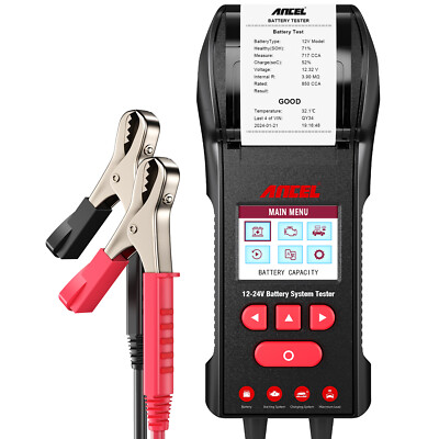 12V 24V Battery Health Analyzer Battery Tester Cranking Charging Load Volt Test 