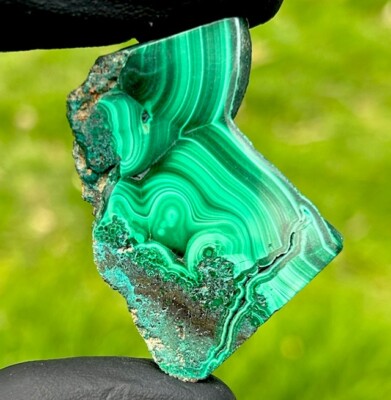 Hand Polished MALACHITE Swirly Healing Crystal Mineral Slice - Kolwezi, DR CONGO