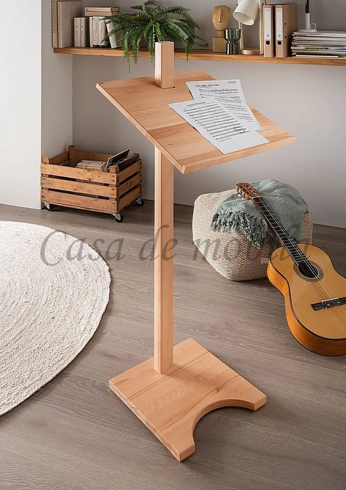 Stehpult ALBERTA 50x131x50cm Lesepult Rednerpult Holz massiv Buche geölt