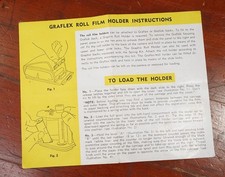 GRAFLEX ROLL FILM HOLDER INSTRUCTION SHEET/227194