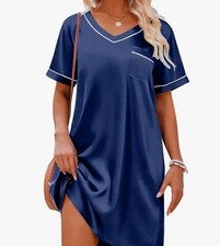 Ekouaer Women s XL Navy Blue Nightgown New With Tags
