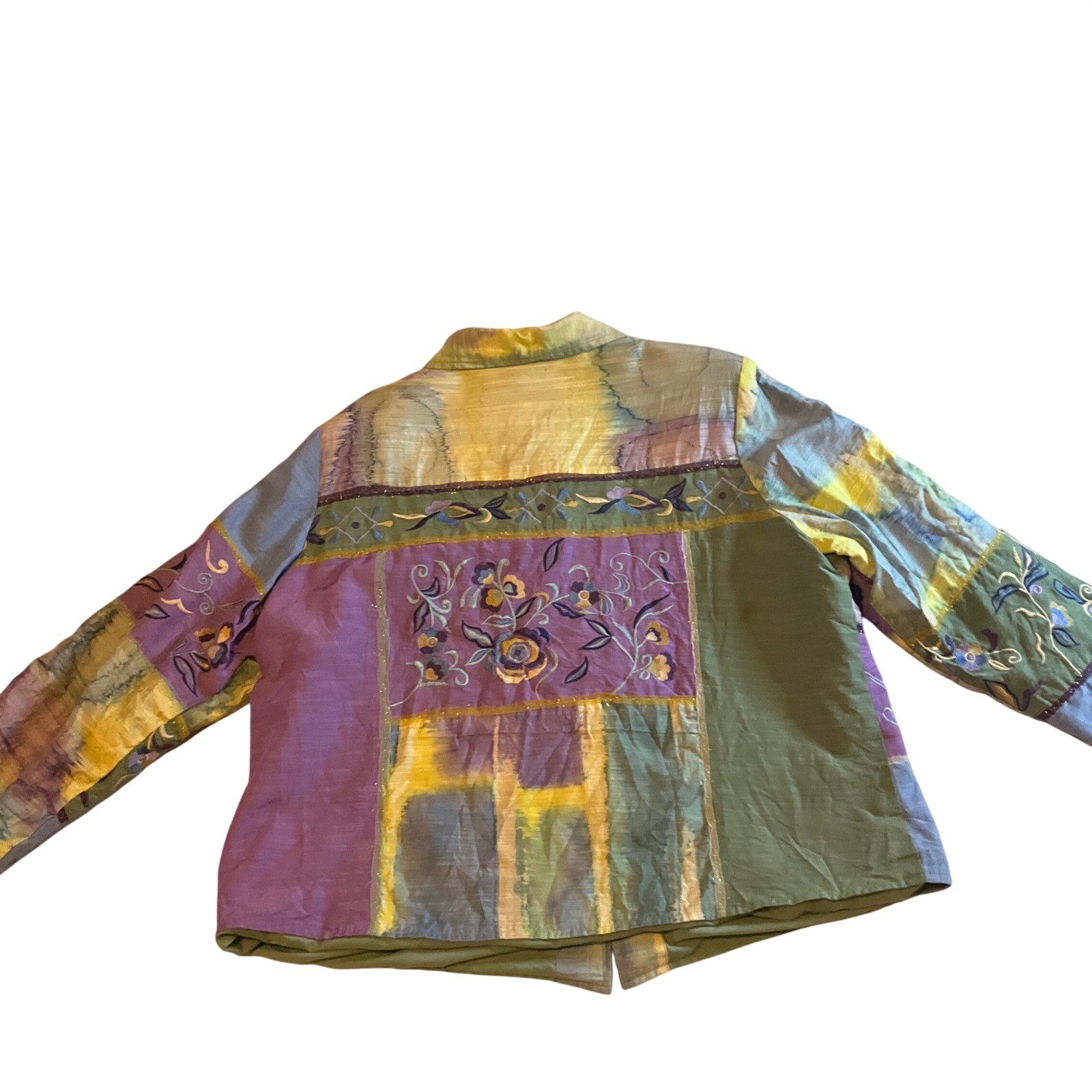 Indigo Moon Patchwork Embroidered Jacket Women's … - image 7