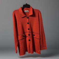 Laura Knit San Remo Vintage Button Up Cardigan Size L Made In USA Pit-to-Pit 21”