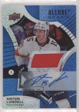 2021-22 Upper Deck Allure Rookies Blue Line Jersey 71/75 Anton Lundell Auto u0h