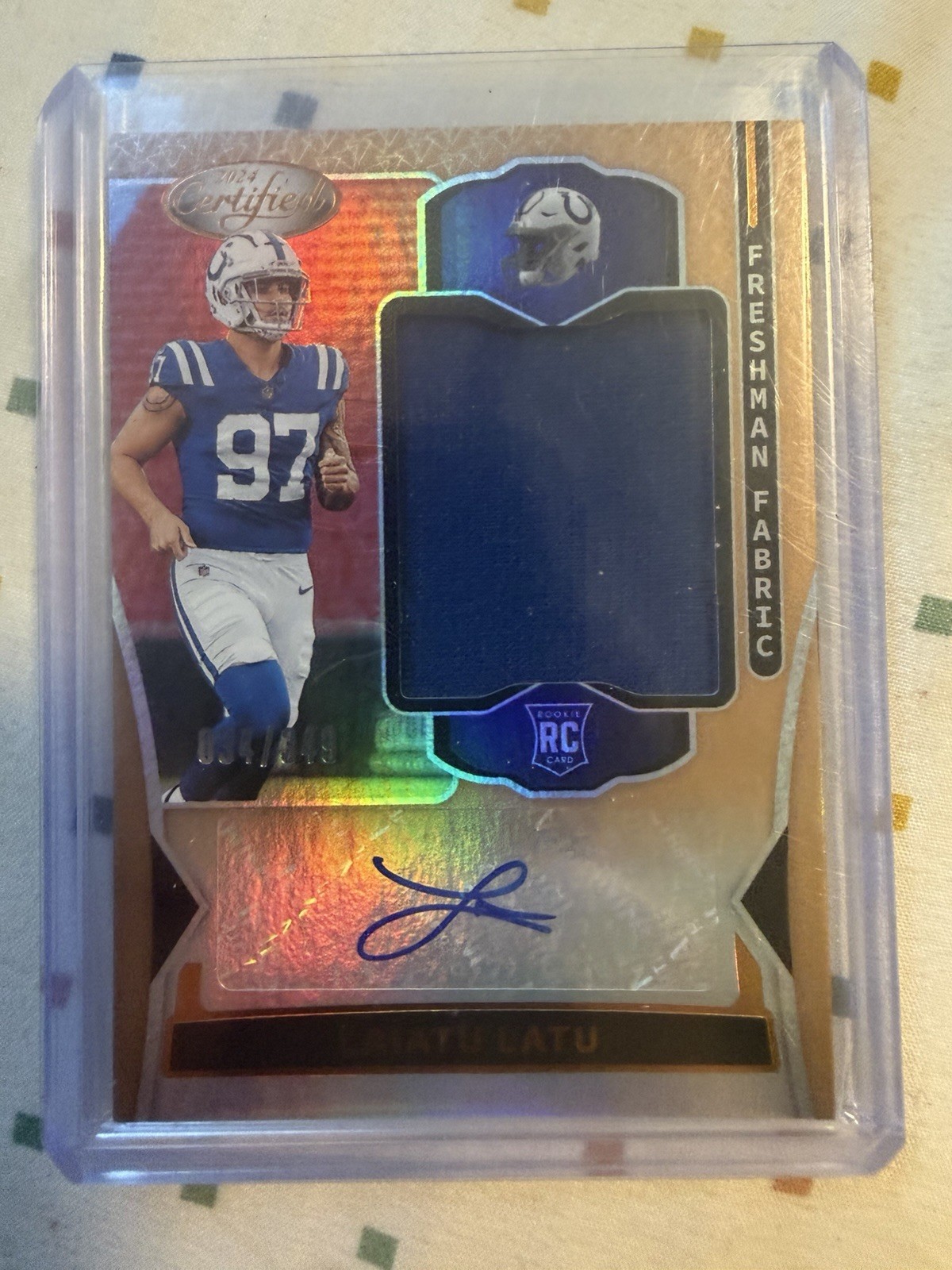 Laiatu Latu Panini Certified Freshman Fabric Mirror Signatures #FMSLLU Bronze