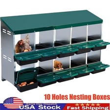Nesting Boxes Chicken 10 Hole for Chicken Nesting Roll Away Nest Laying Egg Coop