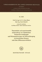 Theoretische Und Experimentelle Untersuchung Von InstationäRen Temperaturverteil
