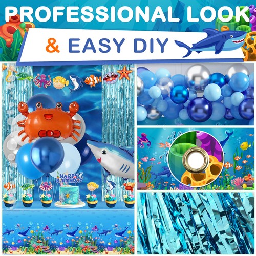 Under the Sea Party Decorations 98Pcs, Ocean Theme Birthday Party Supplies In... - Picture 5 of 7