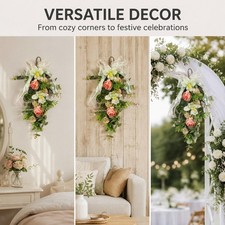 Spring Summer Teardrop Swag Artificial Wreath Hanger Backdrop Hanging Ornament