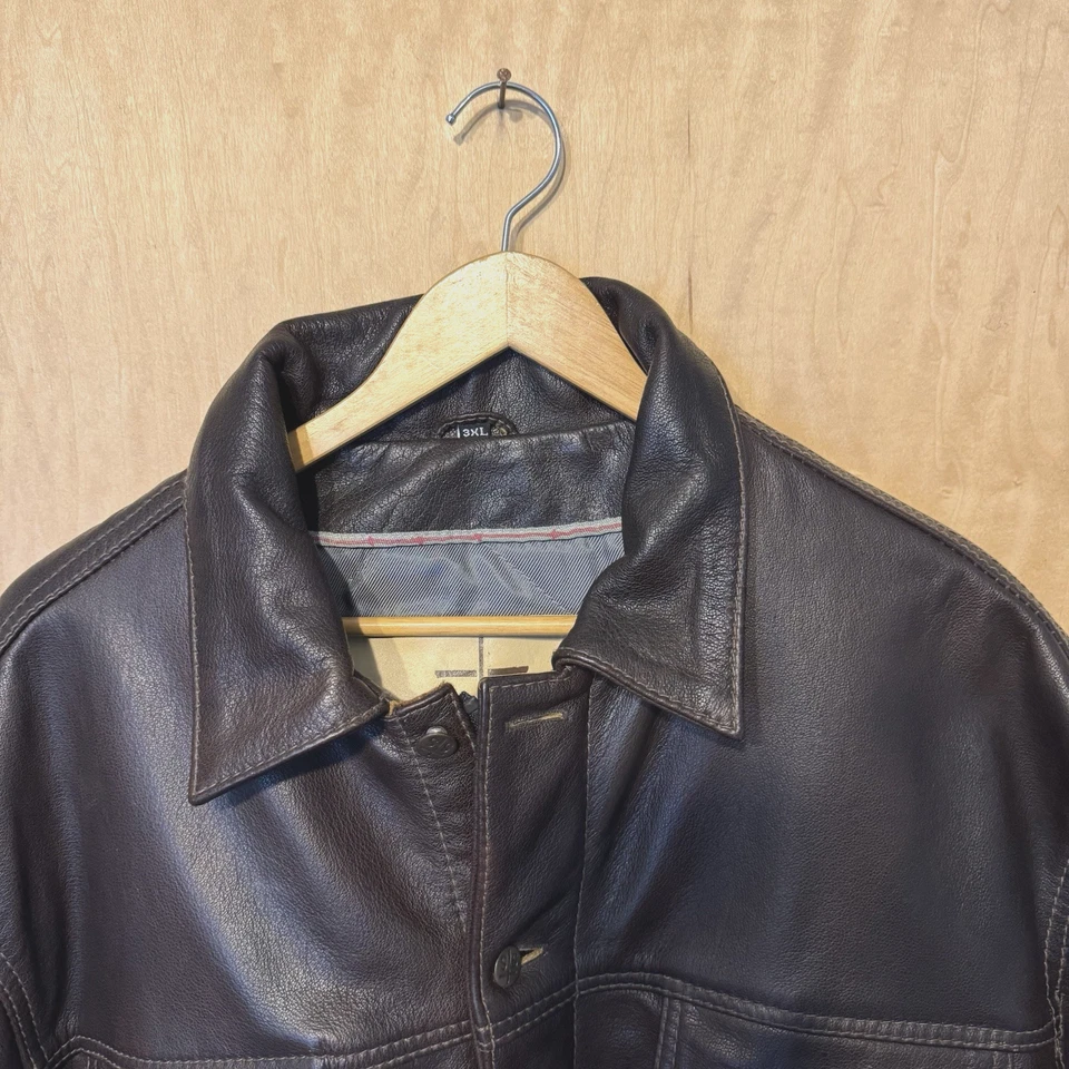 Chaqueta de cuero marrón STS Ranchwear Texas The Maverick para hombre talla 3XL Foto 2 de 4