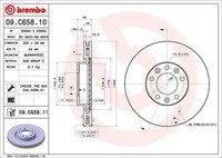 Pack De 2 - Bremsscheibe 09.C658.11 Brembo FüR Peugeot CitroËN Opel