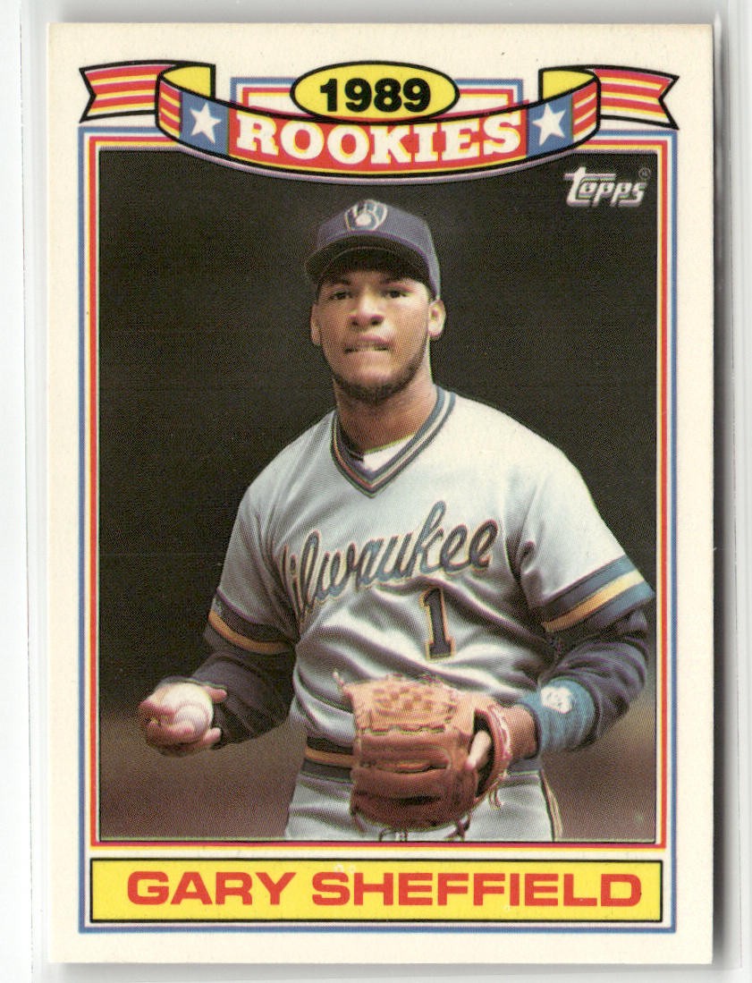 1990 TOPPS #25 GARY SHEFFIELD ROOKIES FOIL TEST MILWAUKEE BREWERS