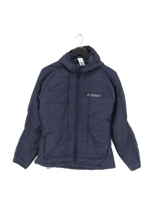 Adidas Damen Mantel UK 12 Blau Polyamid Neu Mit Etikett