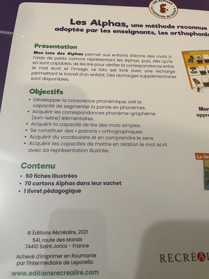 Mon loto des Alphas - La méthode de lecture les Alphas GS-CP - Photo 3/3