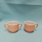 Hazel Atlas Moderntone Pink Platonite Creamer and Sugar Bowl Vintage 1950s