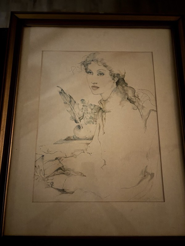 Susan Obrant “The Love Letter” 1975 Watercolor Print On Watercolor Paper Signed