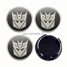 4x Gray White Transformer Decepticon Car Wheel Center Hub Cap For Model 3 Y S X