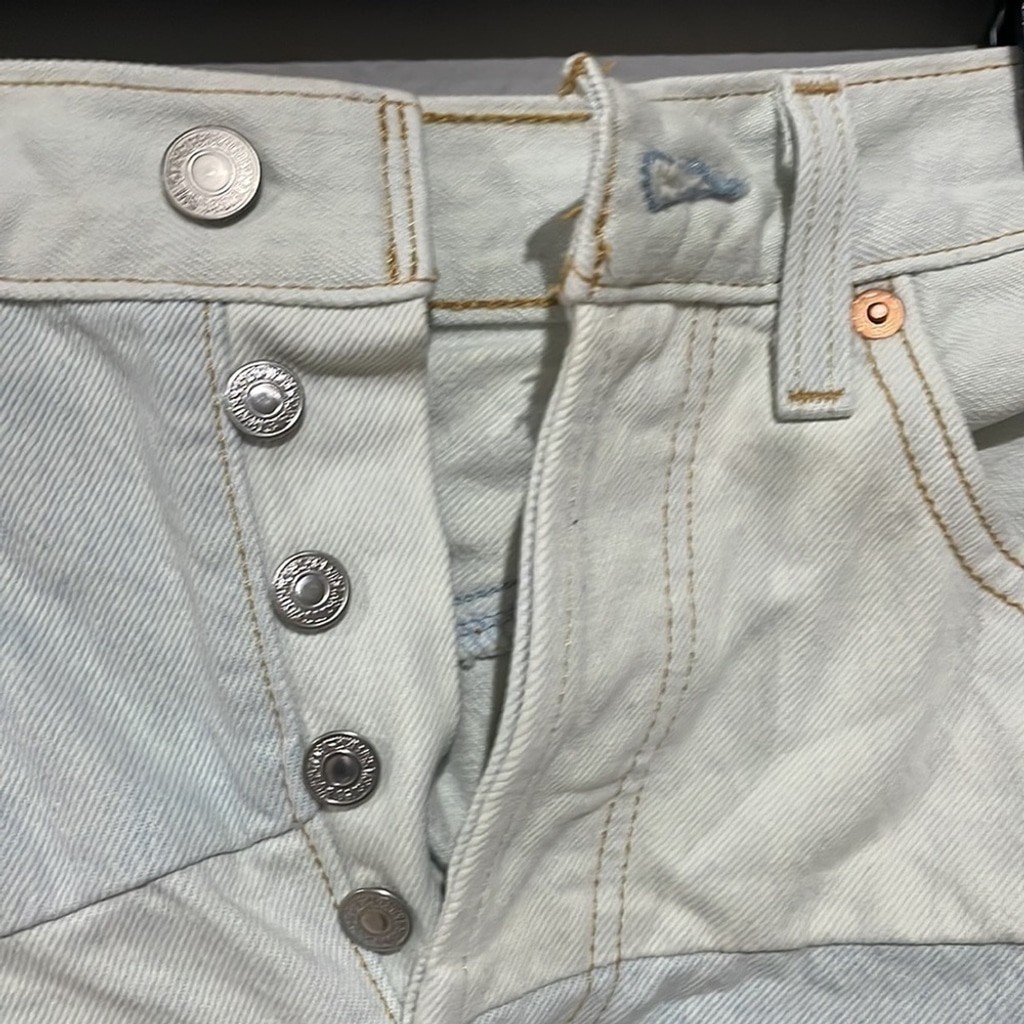 Levi’s vintage look patchwork buttonfly Sz 26 den… - image 2