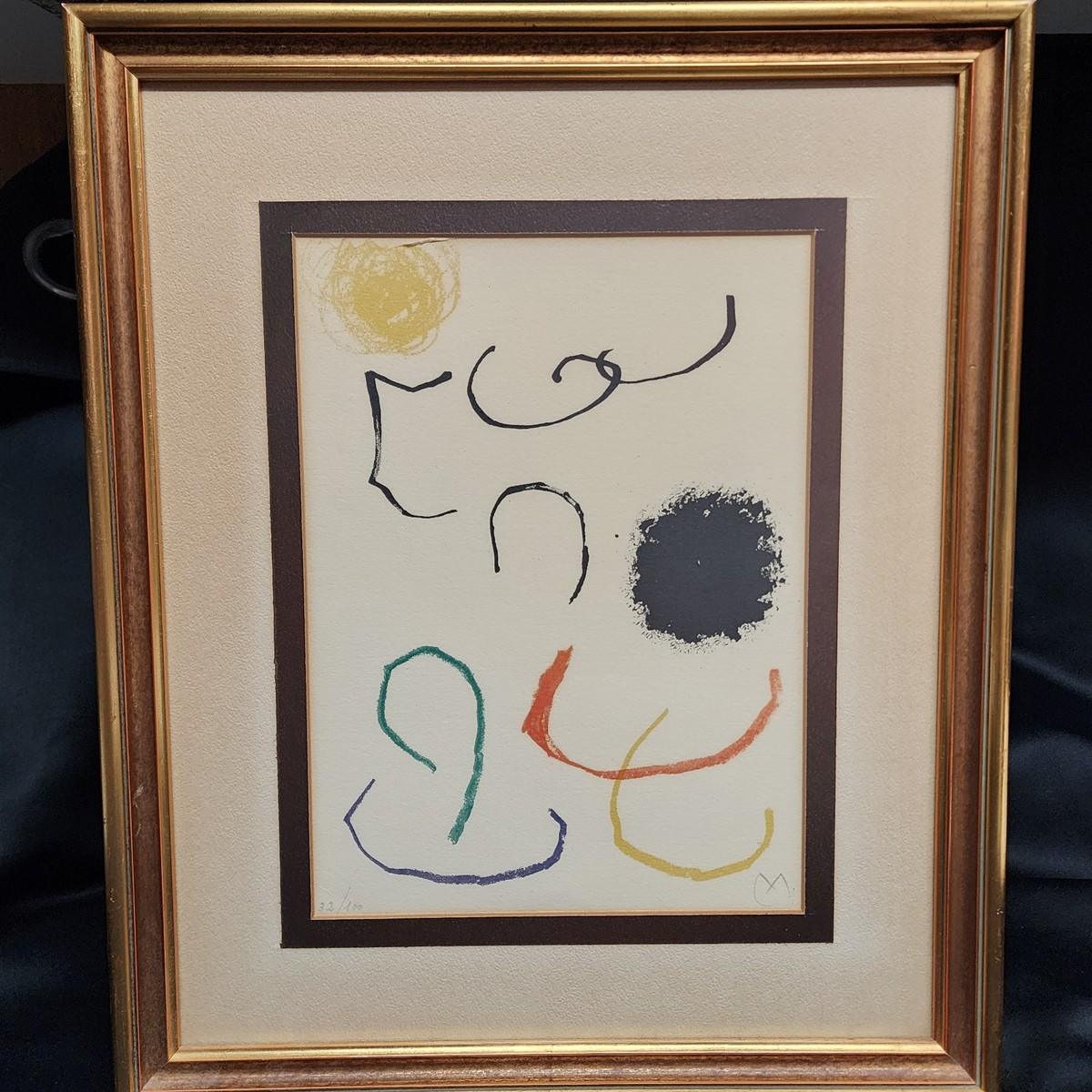 Joan Miro 特大 ビンテージポスター 木製フレーム 絵画 アート Joan Miro 特大 ビンテージポスター 木製フレーム 絵画 アート