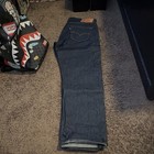 Levi's Men's Straight Fit Dark Wash Blue Denim Jeans Cotton Button Fly 5-Pocket — photo 2