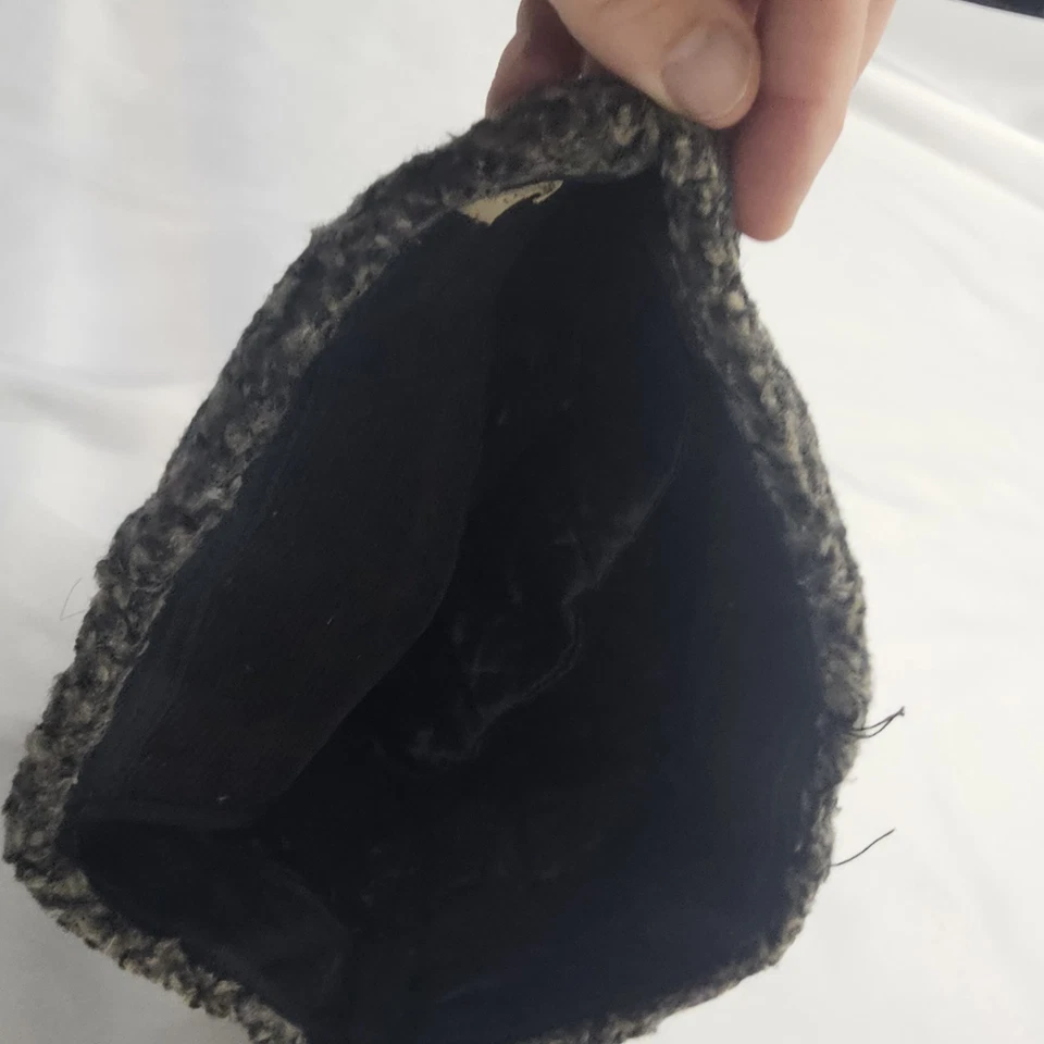 Única gorra vintage de piel rizada peluda mezcla de lana gris oscuro negra cosaco Papakha Foto 2 de 2