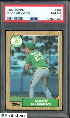 1987 Topps #366 Mark McGwire Oakland Athletics RC Rookie PSA 8 NM-MT