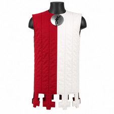 Handmade Medieval Padded Gambeson Vest Red White Reenactment LARP Armor Tunic