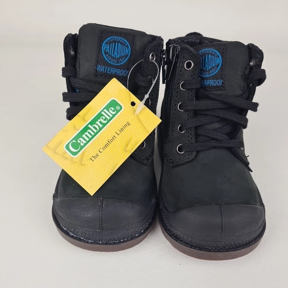 🚨 Botas Palladium 22744057 Pampa Hi Lea Refuerzo Niño Pequeño Negro Cuero Oscuro Talla 4 Foto 4 de 4
