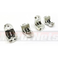 Chrome 4pcs Electric Radiator Fan Mounting Kit L-bracket Feet Corner Tab Mounts