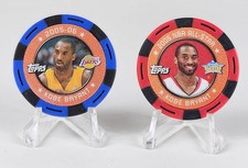 Kobe Bryant 2005-06 TOPPS NBA (2) Poker Chips Blue & Red All Star L.A. Lakers