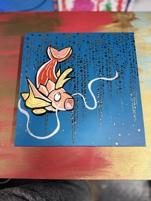 Pokèmon Magikarp Custom Hand Acrylic Drawing On A Box Of (EMPTY) Chocolates.