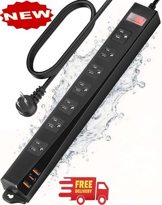 Regleta eléctrica exterior resistente a la intemperie IPX6, 1625 W/13 A, cable d