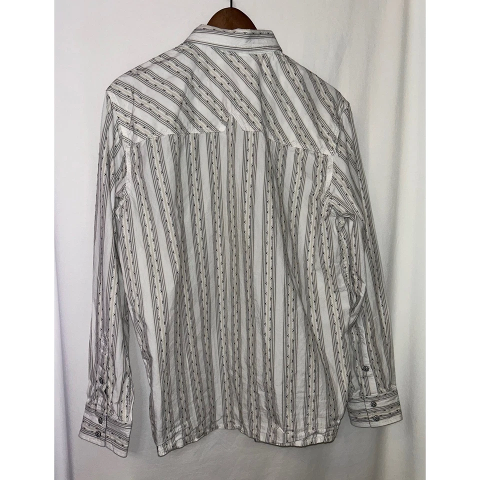 Camisa Vaquera Moonshine Western a Rayas Manga Larga Para Hombre Talla Mediana Foto 2 de 4